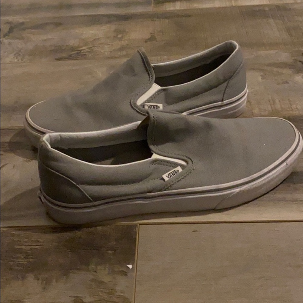 grey slip on vans